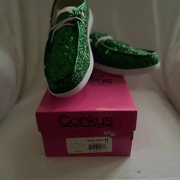 Corkys Green Glitter Shoes - Picture 3 of 6